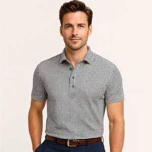J Crew Performance Polo Shirt with COOLMAX in Houndstooth Size Small